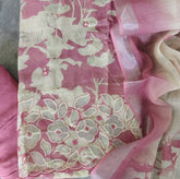 Elegant Cotton Linen Suit with  Laser-Cut Detailing & Embroidery